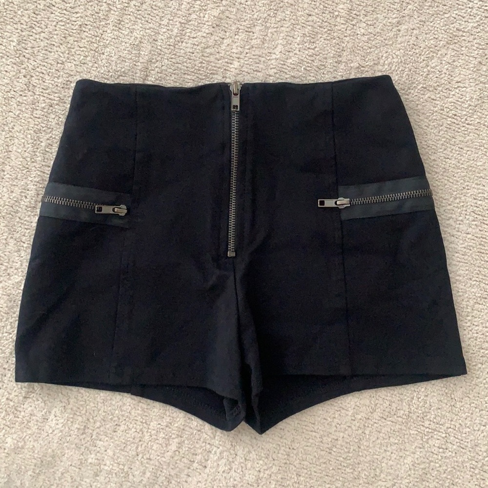 Aqua Zipper Shorts